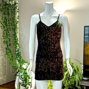 women’s sexy sequin glitter spaghetti straps bodycon